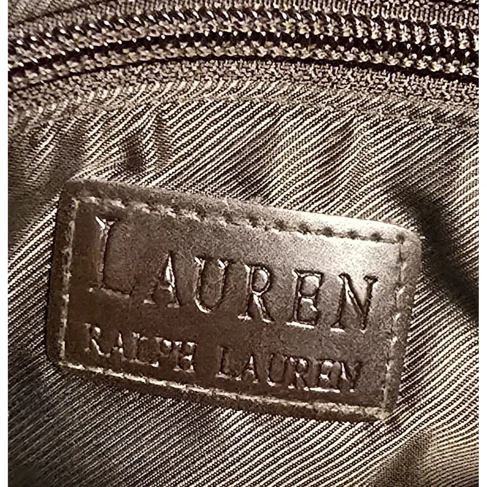 Lauren Ralph Lauren Satchel Bag Brown Tan Mini 90s Y2K VTG Dark Academia Preppy